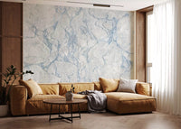 Ethereal Blue Veined Marble Texture Wall Mural