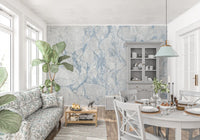 Ethereal Blue Veined Marble Texture Wall Mural