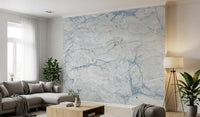 Cool Blue Marble Slab Texture Wall Mural