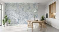 Ethereal Blue Veined Marble Wall Mural