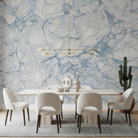Ethereal Blue Marble Slab Wall Mural
