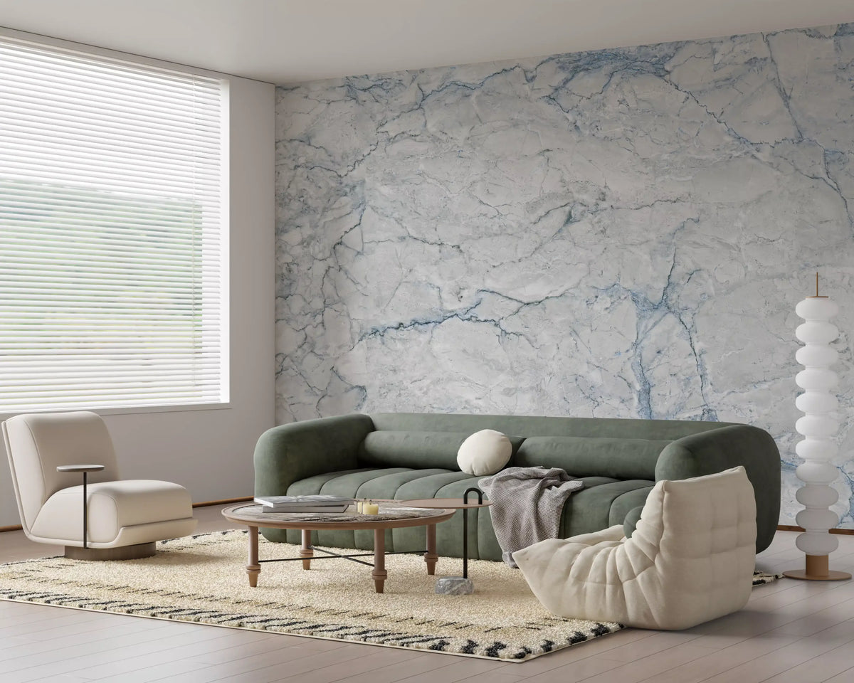 Cool Azure Stone Texture Wall Mural
