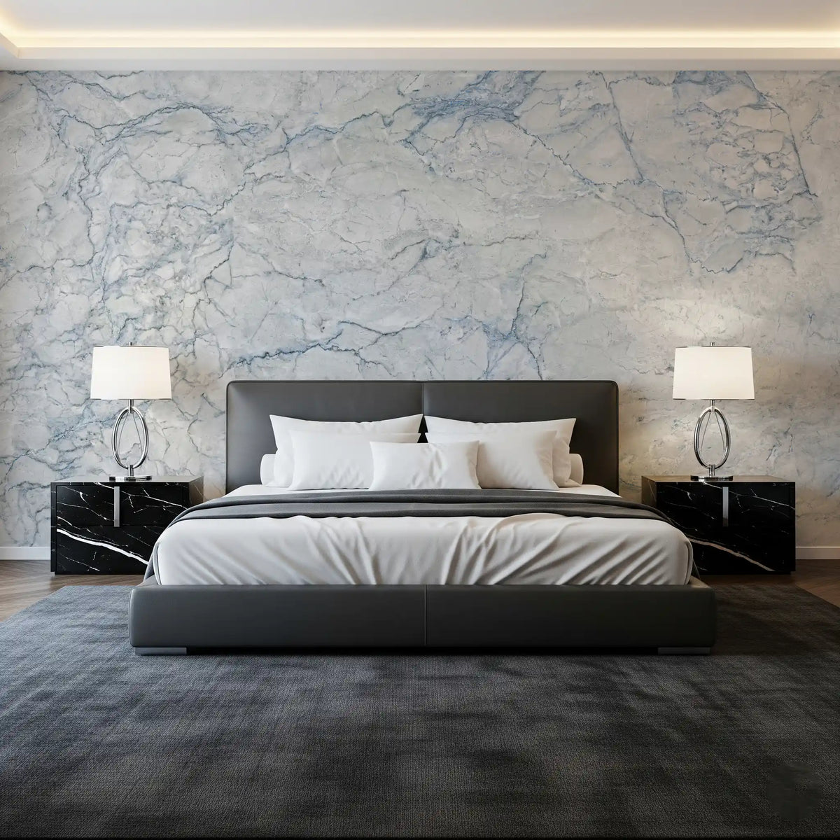 Cool Azure Stone Texture Wall Mural