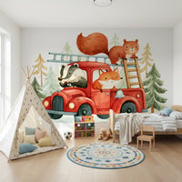 Forest Firefighters Animal Adventure Wall Mural