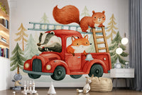 Forest Firefighters Animal Adventure Wall Mural