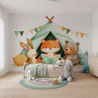Fox and Friends Camping Adventure Wall Mural