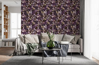 Dark Botanical Wildflowers Wallpaper⁠