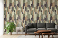 Modern Textured Hand Painted Geometries Calm Wallpaper⁠