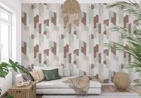 Modern Textured Hand Painted Geometries Delight Wallpaper⁠