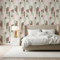 Modern Textured Hand Painted Geometries Delight Wallpaper⁠