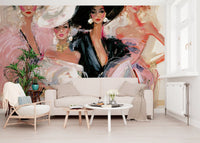 High Fashion Painted Portraits Wall Mural