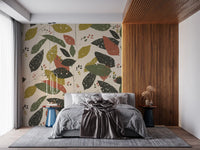 Rustic Foliage Hearthy Tones Wall Mural
