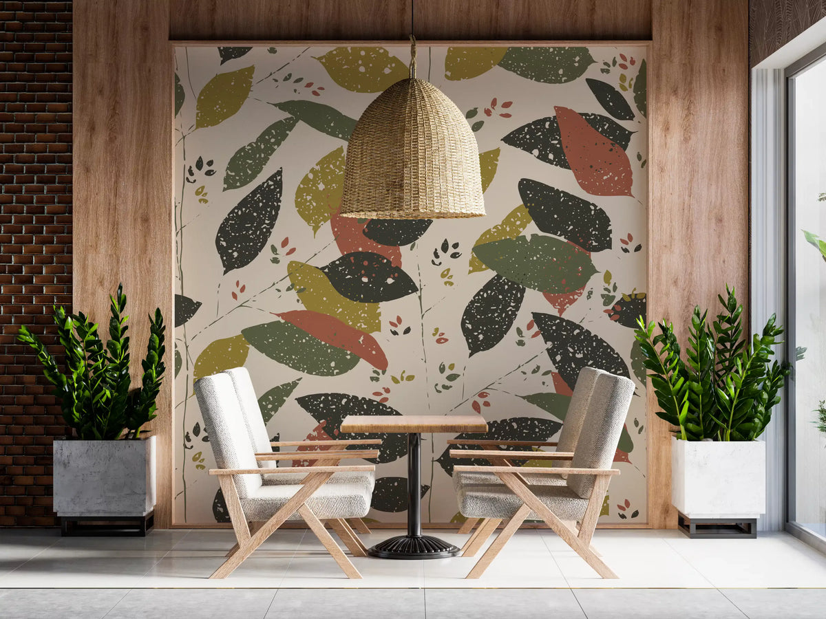 Rustic Foliage Hearthy Tones Wall Mural