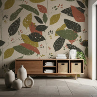 Rustic Foliage Hearthy Tones Wall Mural