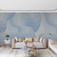Cerulean Waves Abstract Wall Mural