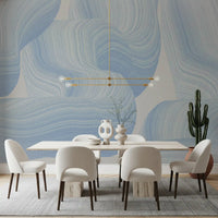 Cerulean Waves Abstract Wall Mural