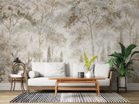 Misty Tuscan Forest Path Wall Mural