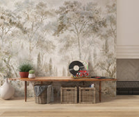 Misty Tuscan Forest Path Wall Mural