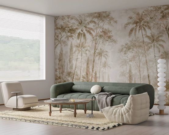 Sepia Jungle Dream Wall Mural