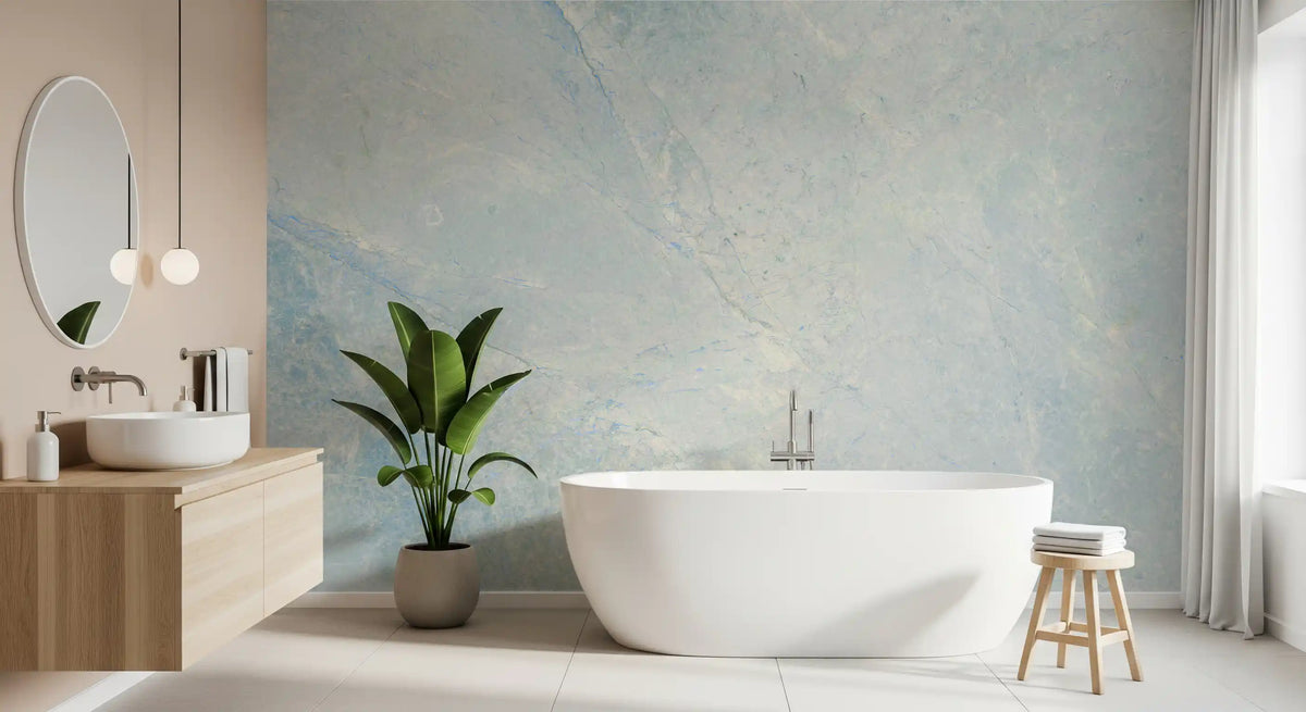 Cool Azure Marble Slab Texture Wall Mural