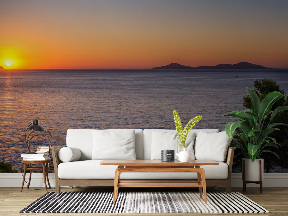 Mediterranean Sunset Horizon Wall Mural