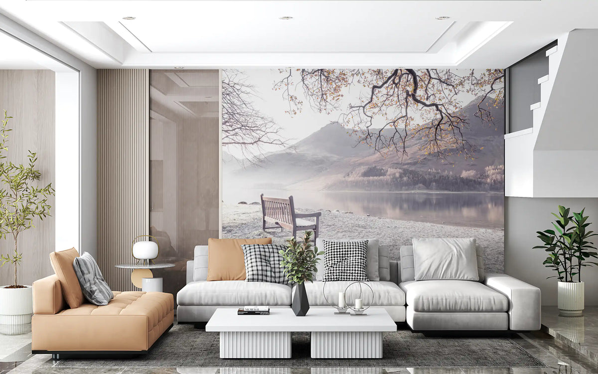 Misty Morning Mountain Vista Wall Mural