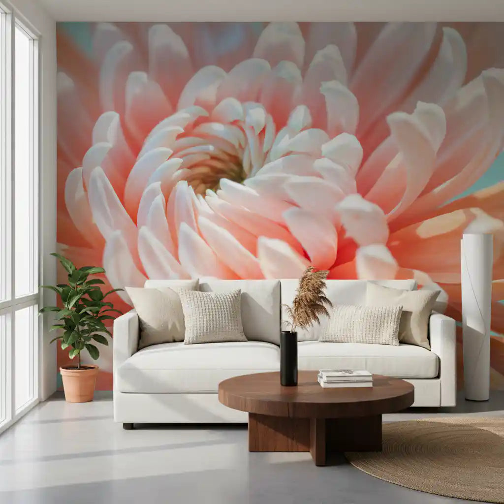 Coral Bloom Macro Detail Wall Mural