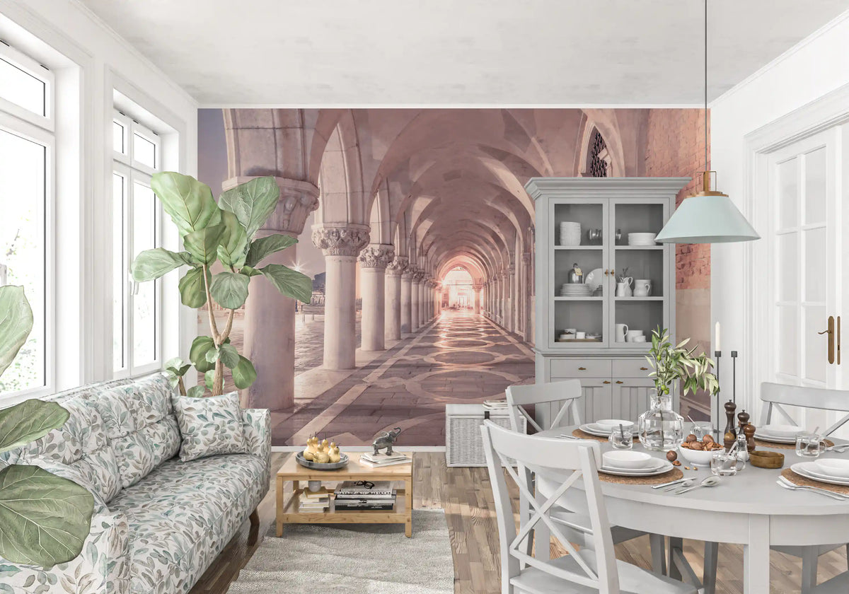 Stonework Corridor Perspective Wall Mural