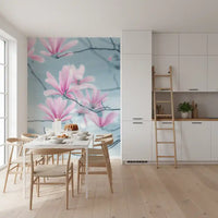 Minimalist Magnolia Branches Wall Mural