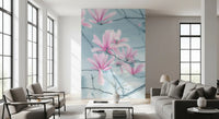 Minimalist Magnolia Branches Wall Mural