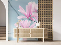 Minimalist Magnolia Branches Wall Mural