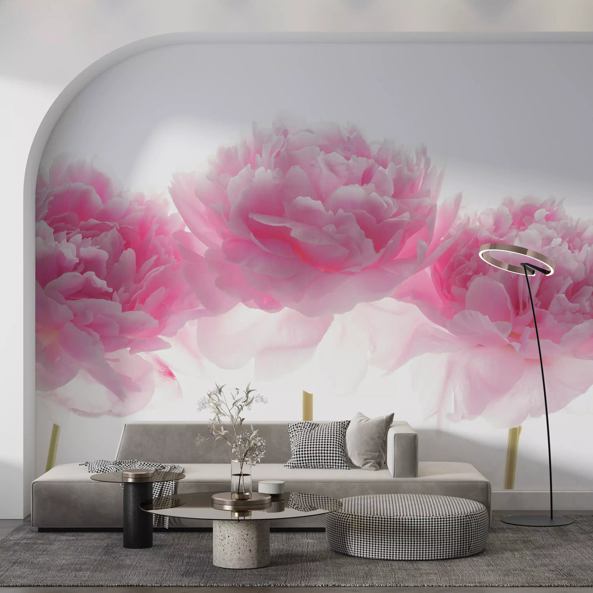 Minimalist Blush Petals Wall Mural