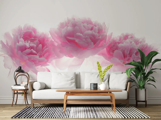 Minimalist Blush Petals Wall Mural