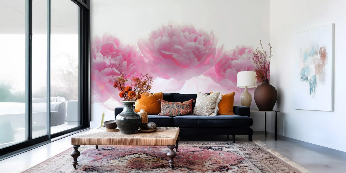 Minimalist Blush Petals Wall Mural