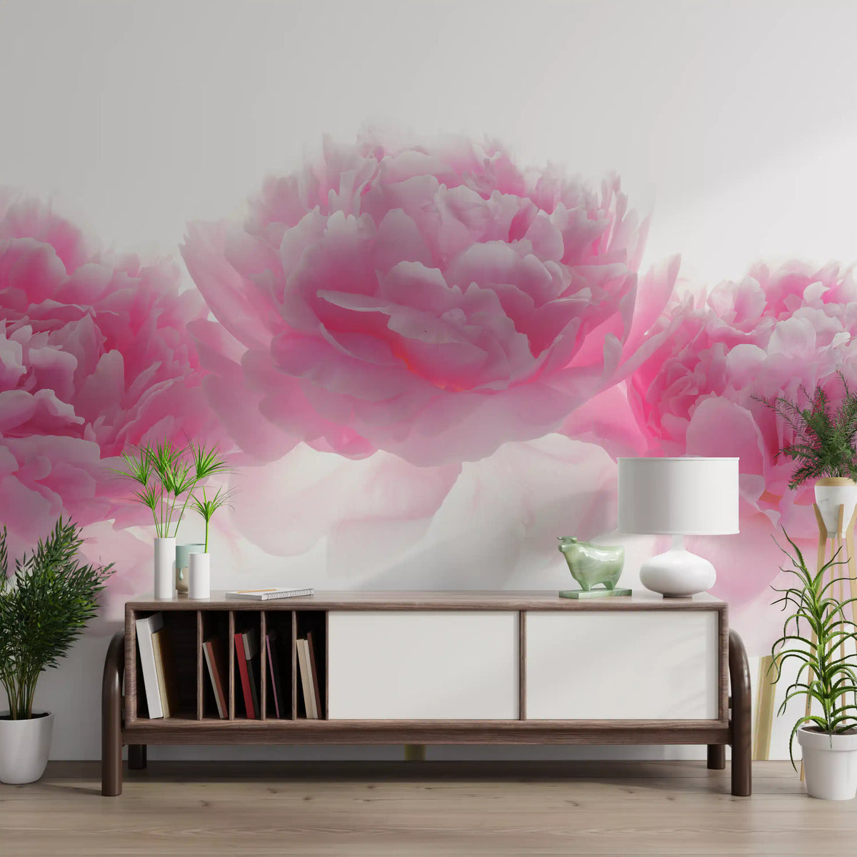 Minimalist Blush Petals Wall Mural