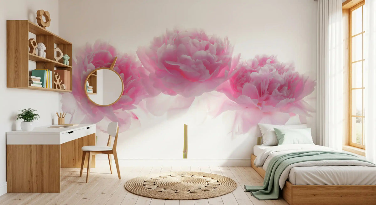 Minimalist Blush Petals Wall Mural