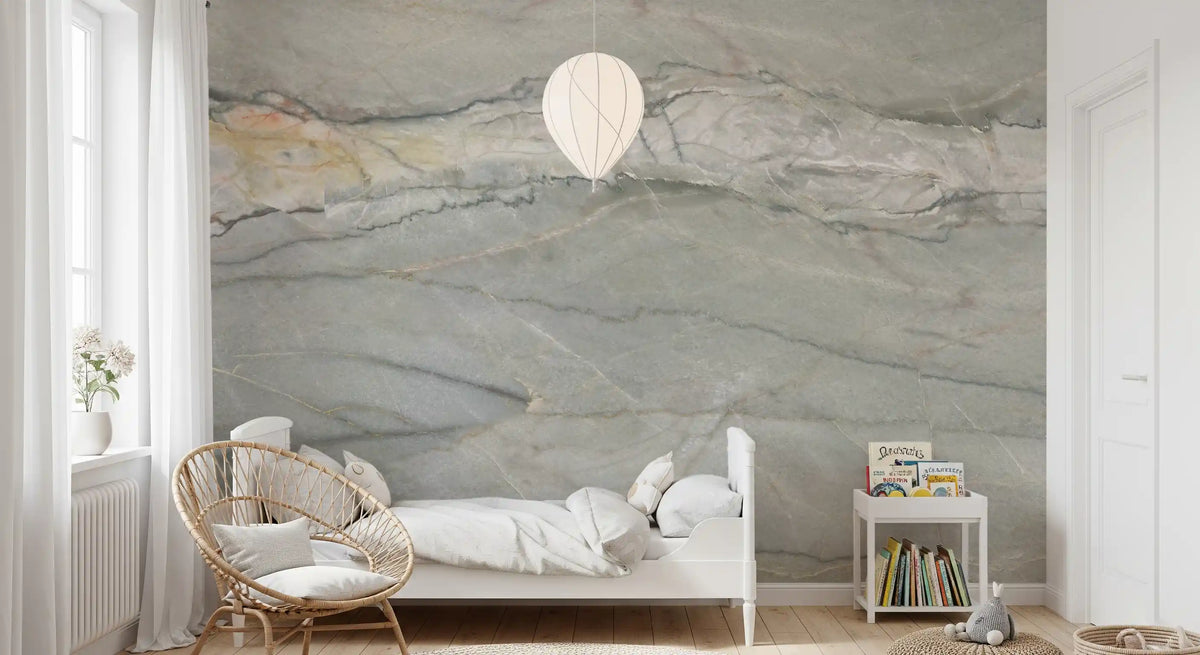 Serene Grey Marble Vein Wall Mural