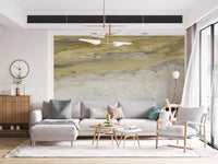 Golden Veined Ochre Marble Texture Wall Mural