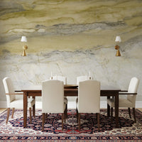 Golden Veined Ochre Marble Texture Wall Mural
