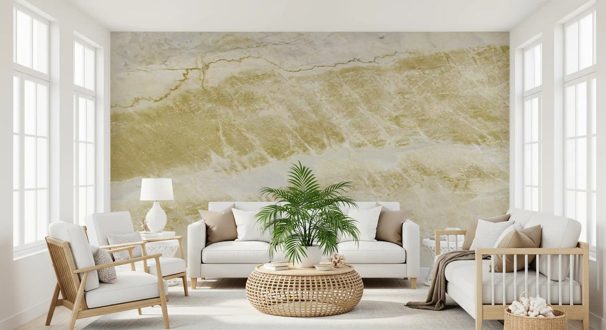 Golden Vein Natural Marble Stone Effect Wall Mural