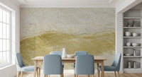 Golden Vein Natural Stone Slab Wall Mural