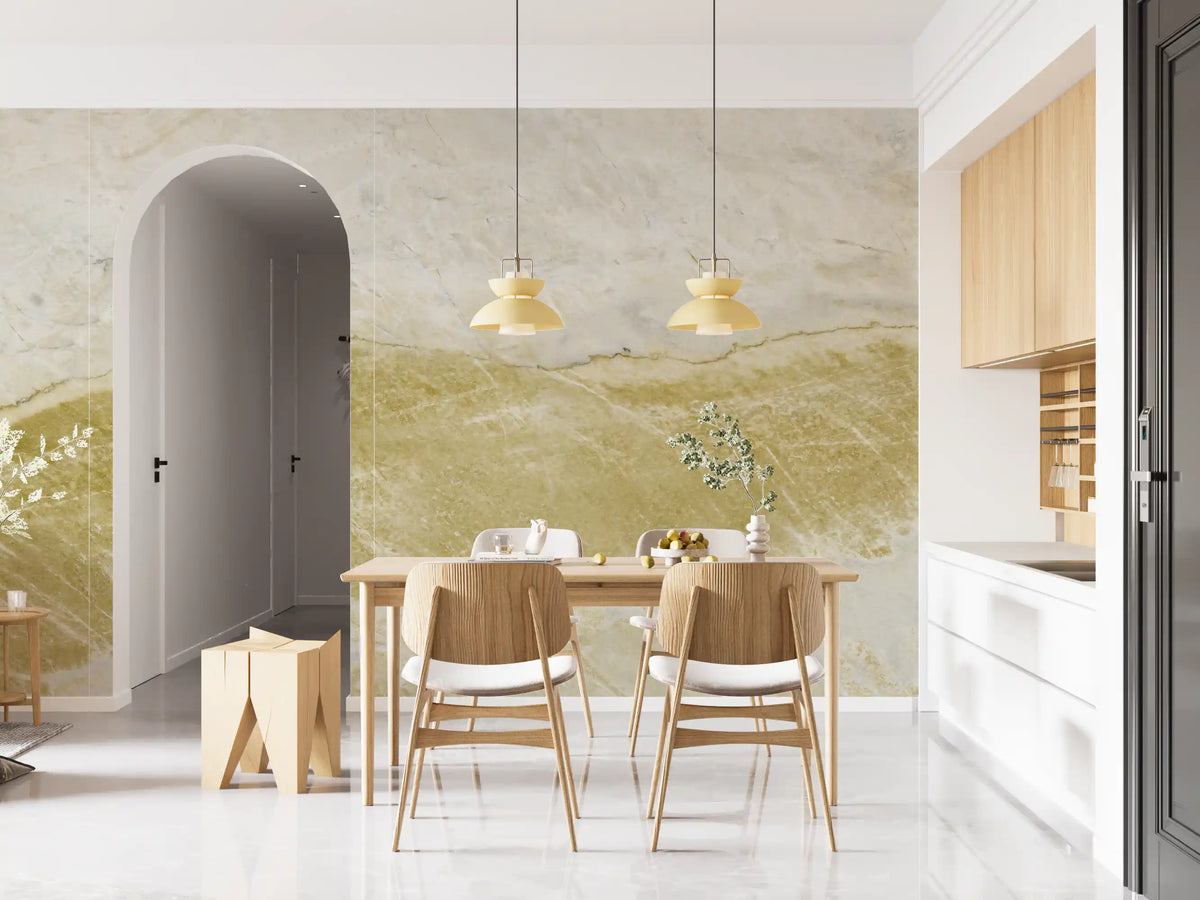 Golden Vein Natural Stone Slab Wall Mural