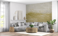 Golden Vein Natural Stone Slab Wall Mural