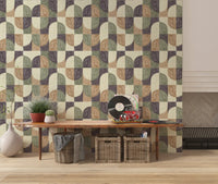 Bold Textured Hand Painted Geometries Curated Harmony Tones Wallpaper⁠