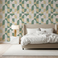 Bold Textured Hand Painted Geometries Beautifully Balanced Wallpaper⁠