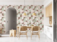 Bold Textured Hand Painted Geometries Grandmillennial Delight Soft Wallpaper⁠