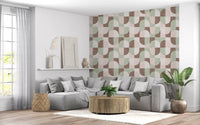 Bold Textured Hand Painted Geometries Grandmillennial Delight Soft Wallpaper⁠
