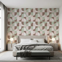 Bold Textured Hand Painted Geometries Grandmillennial Delight Soft Wallpaper⁠