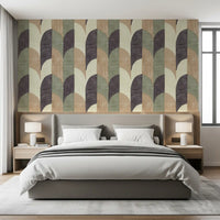 Mid Mod Textured Hand Painted Geometries Curated Harmony Tones Wallpaper⁠