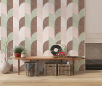 Mid Mod Textured Hand Painted Geometries Grandmillennial Delight Soft Wallpaper⁠